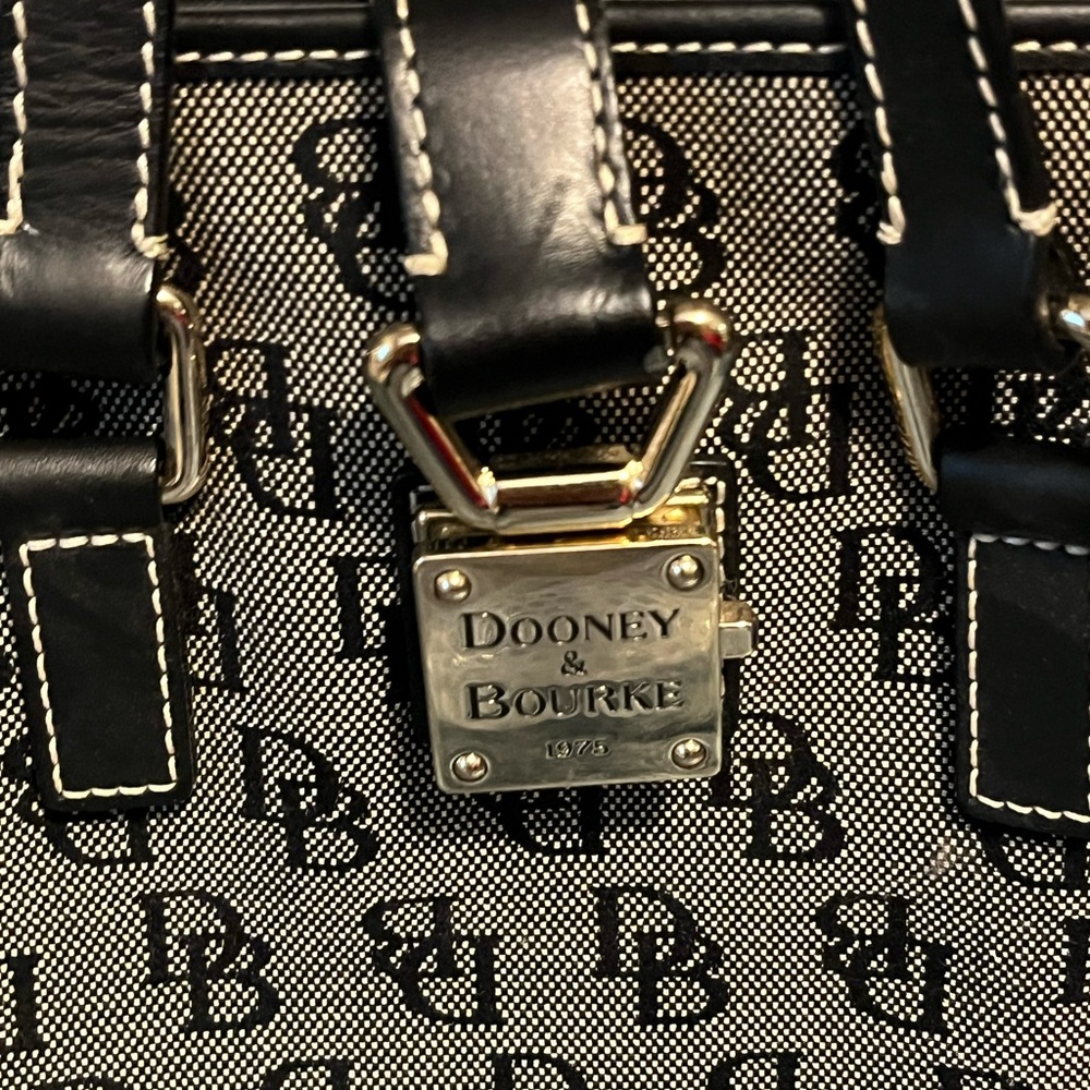 Dooney & Bourke Black Logo Shoulder Bag with Gold Hardware - Picture 4 of 14